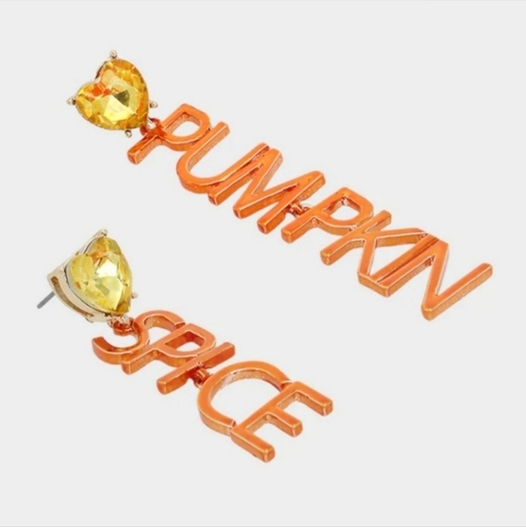 🔹️Betsey Johnson🔹️ It's Fall Yall Pumpkin Spice Mis-matched Earrings. - Picture 3 of 6